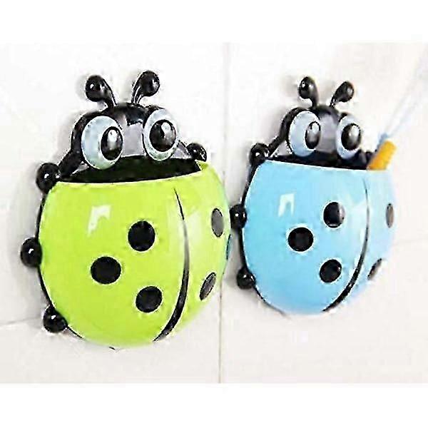 2 Psc Cute Ladybug Toothbrush Holder with Suck Cup