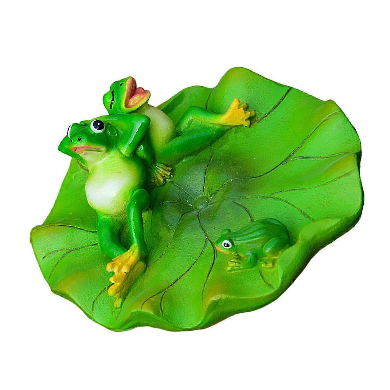 Beautiful Cartoon Floating Leaf Frogs Shape Floating Ornaments Sculpture Cartoon Floating Leaf Shape For Party Decors Multicolor