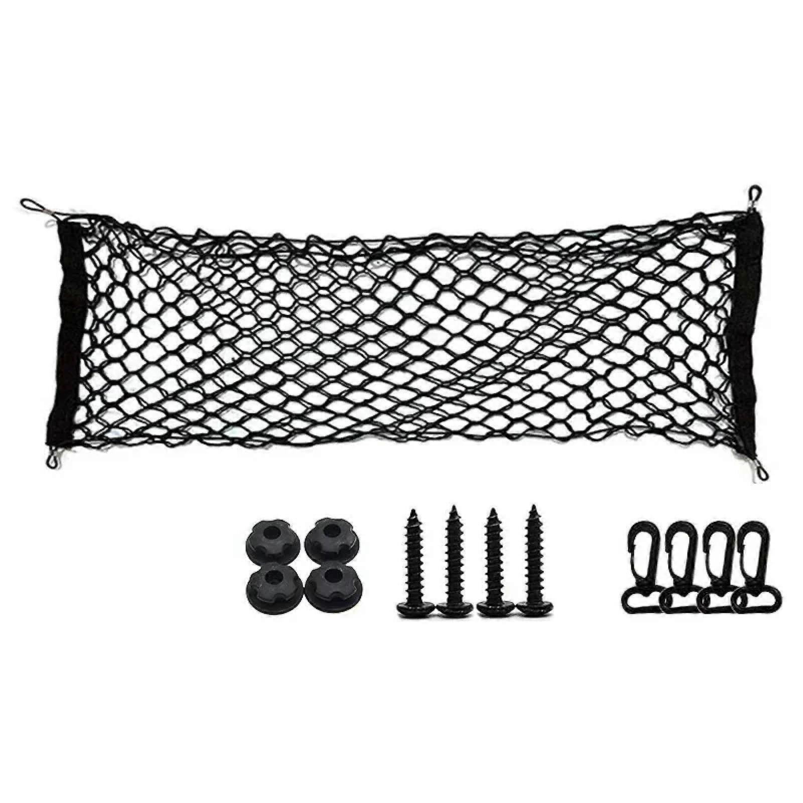 Car Cargo Net Double Layer Universal Trunk Storage Organizer with Adjustable Hooks 110x40cm