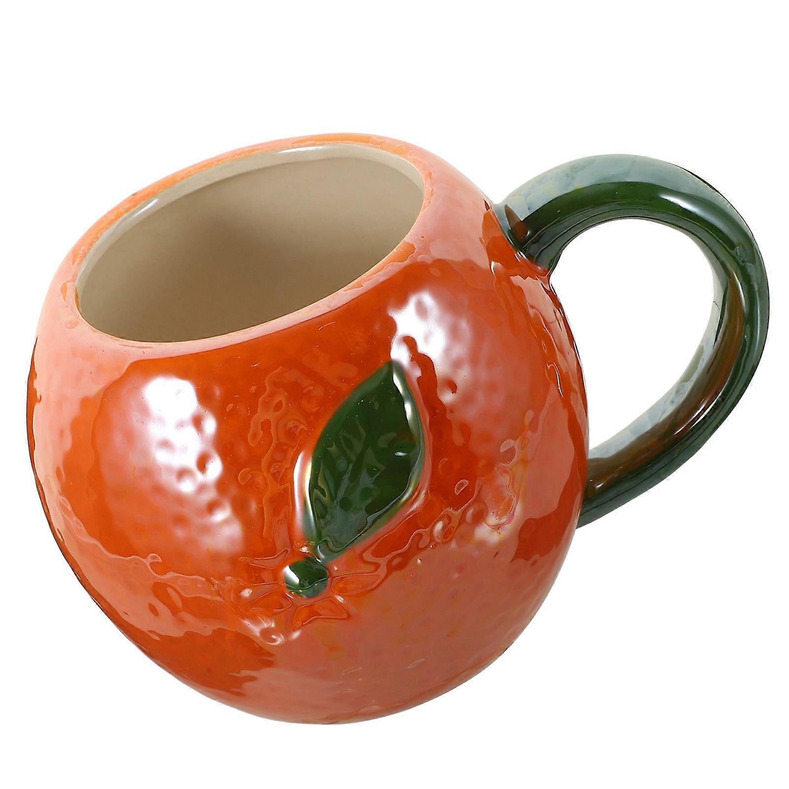 Ceramic Coffee Mug Fruit Style Cup Suitable For Office Use With Convenient Handle 1Set