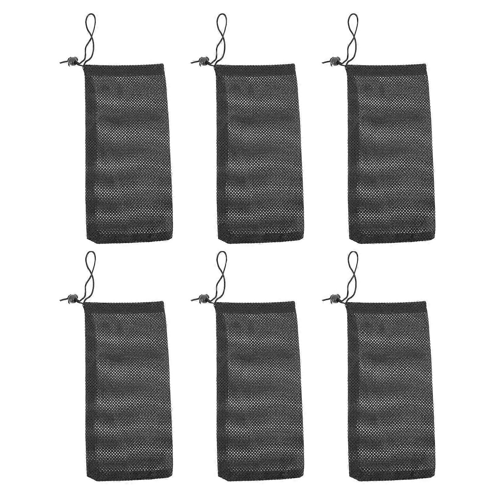 6Pcs Black Fish Tank Filter Mesh Bag for Aquarium Polyester Storage