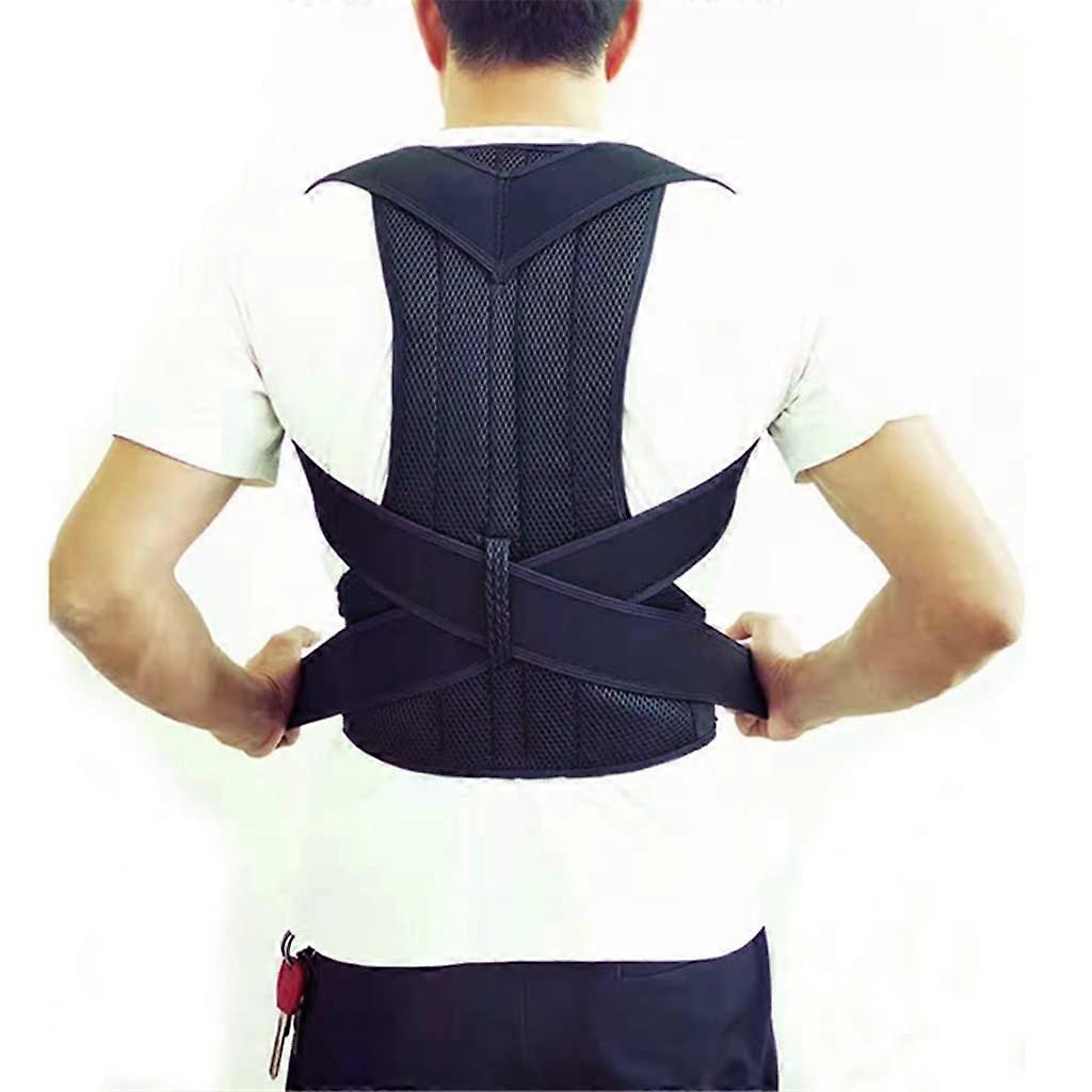 Posture Corrector Back Support Brace with Adjustable Clavicle Trainer for Hunchback Correction, Black S