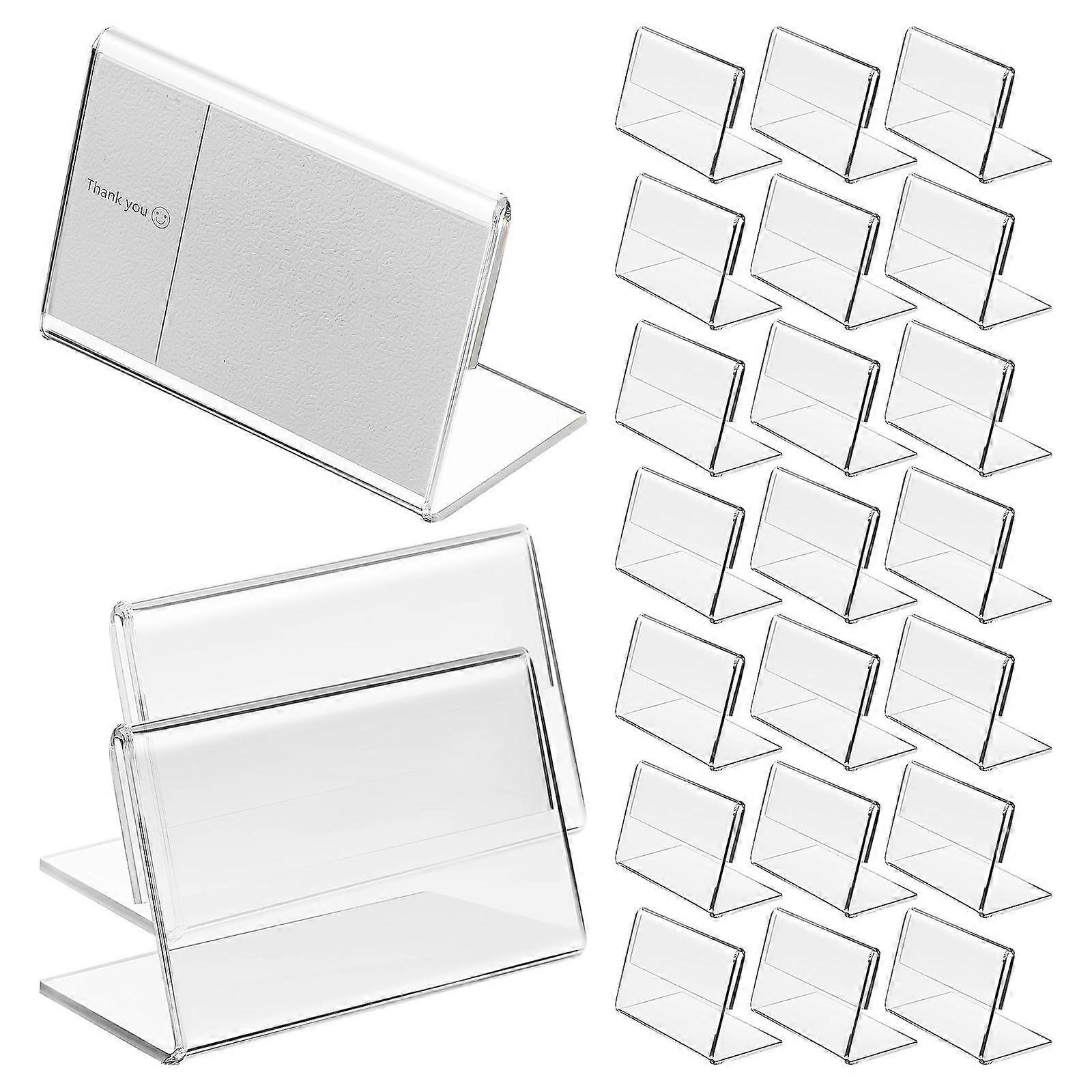 Transparent Acrylic Sign Holder for Displaying Cards Easy to Use Versatile Design 40 Pcs