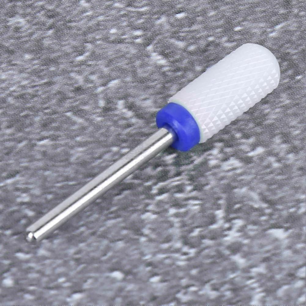 Ceramic Nail Drill Bit Medium Grit Cylindrical Durable Head for Manicure and Smooth Polishing