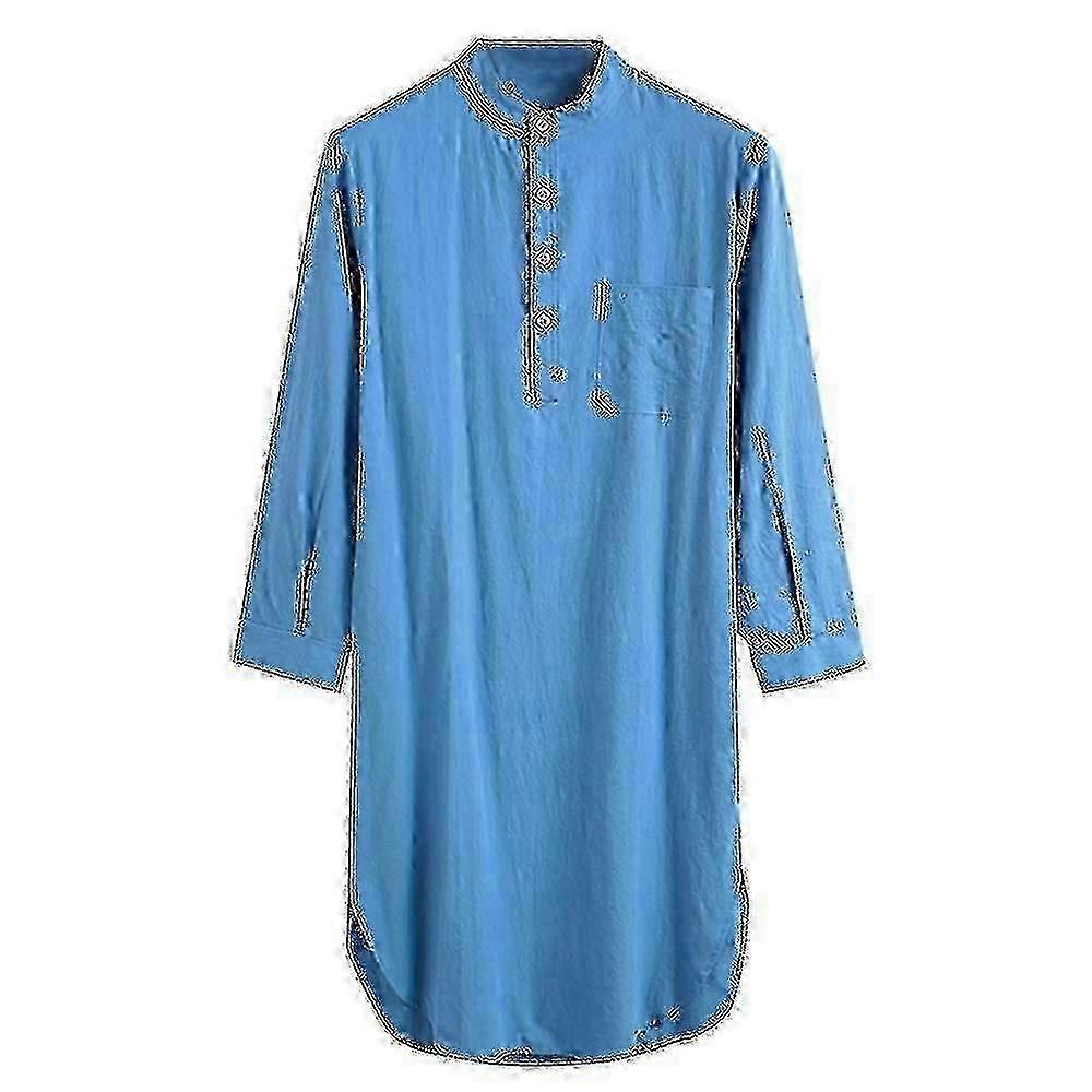 Herrnattskjorta i 100 % bomull - Komfortsömmar