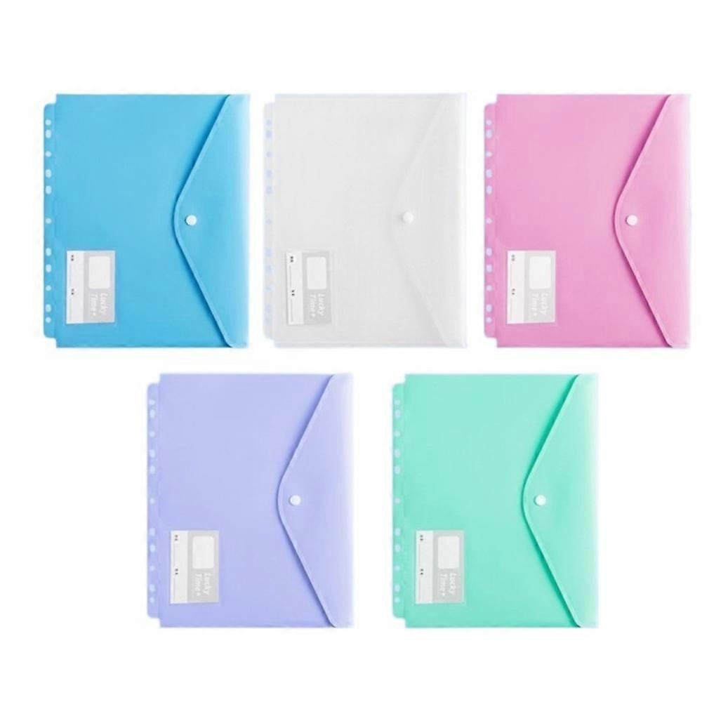 Color PP A4 File Folder 3 Hole Dustproof Data Folder Large Capacity Waterproof Loose-leaf Folder Score Test Paper