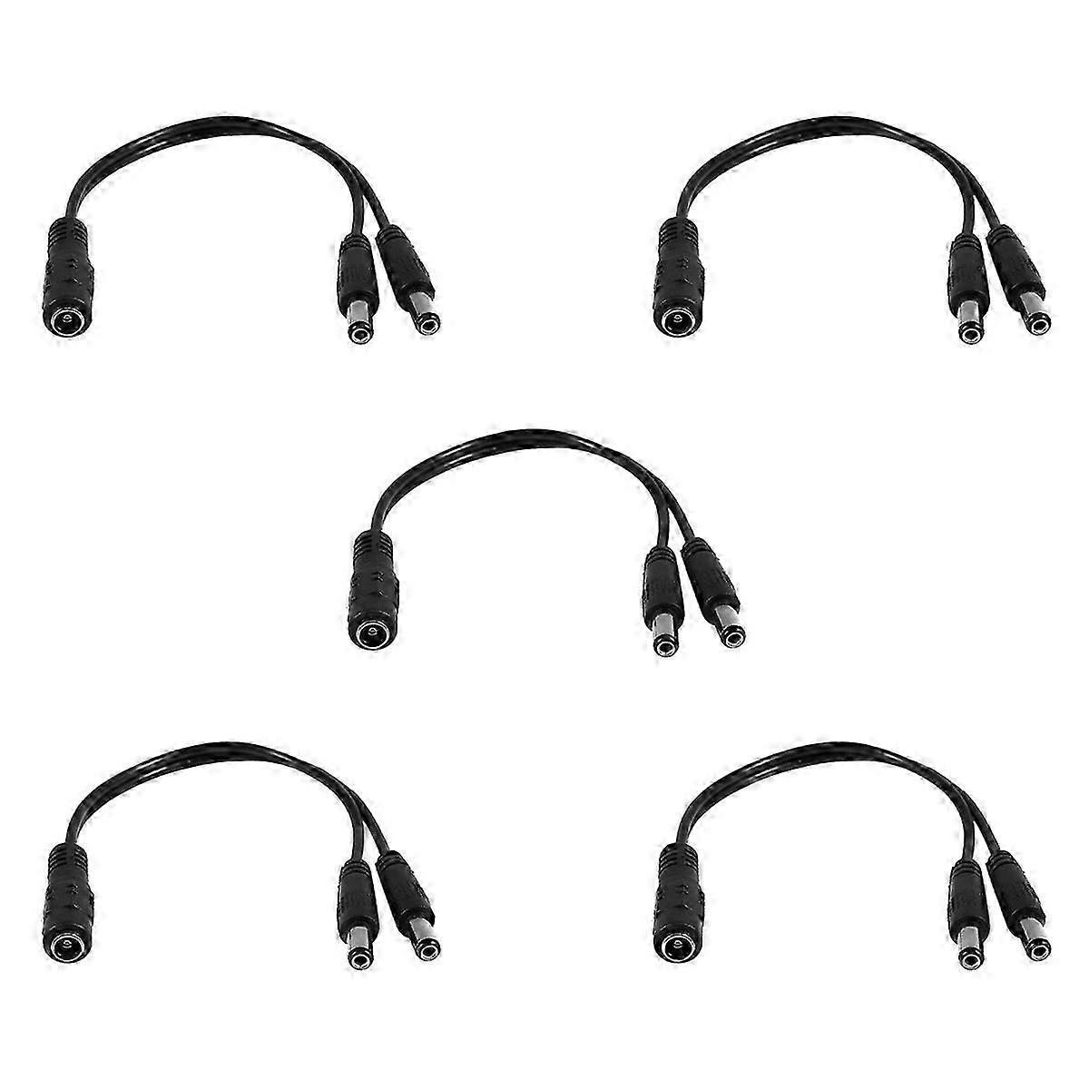 5.5x2.1mm 1 to 2 M/F DC Power Splitter Cable for Security CCTV Camera