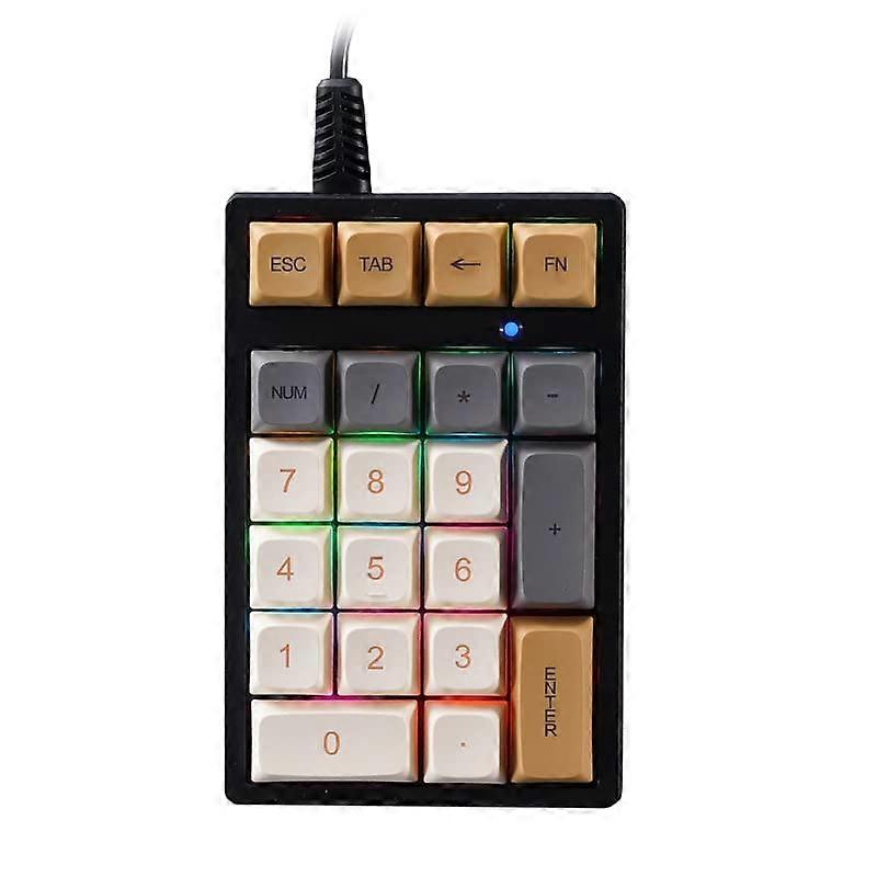 Orange 21Key Mechanical Numeric Keypad with PBT Keycaps for Laptop PC Accounting