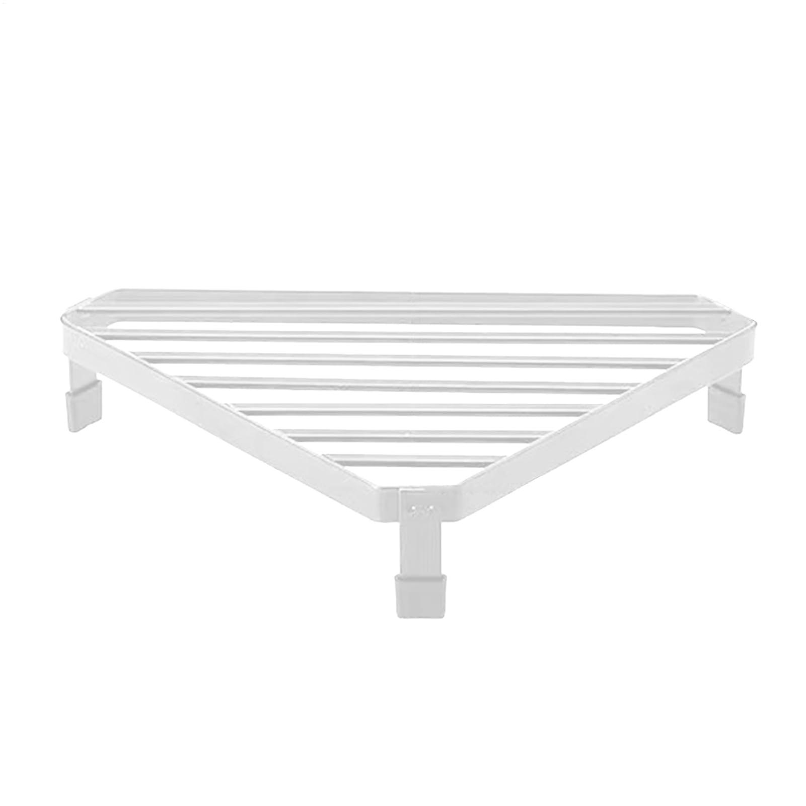 Kitchen Corner Shelf SpaceSaving Triangular Pot Rack Heat Resistant NonSlip Iron Holder 25kg White/Dark Grey