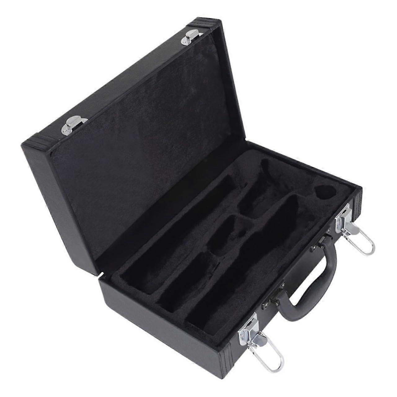 Clarinet Carrying Case Hard Shell Shockproof Leather with Padded Interior Protection for Mus