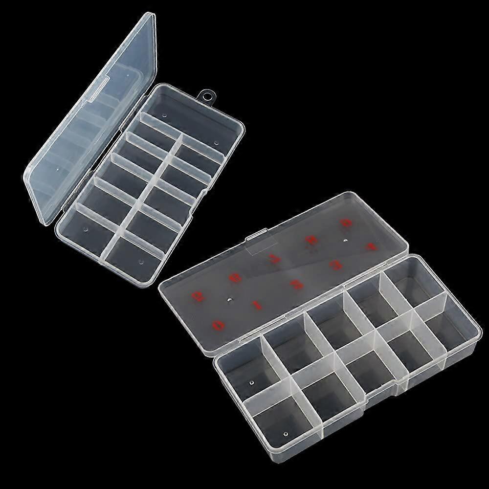 Press On Nails Storage Box with 10/11 Grids for Full Coverage Nail Extension Tips and Gems