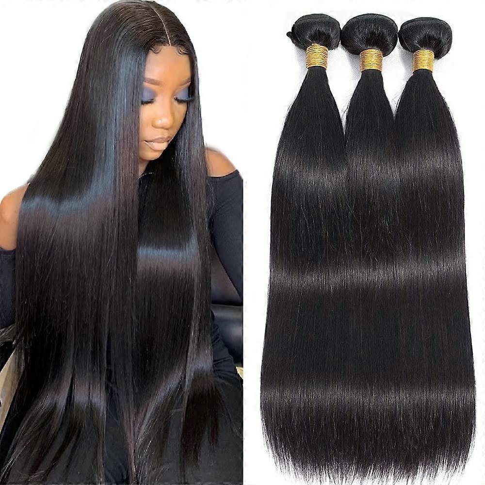 Extensões de cabelo humano brasileiro liso 10A, 24, 26 e 28 polegadas, virgem e não processado.