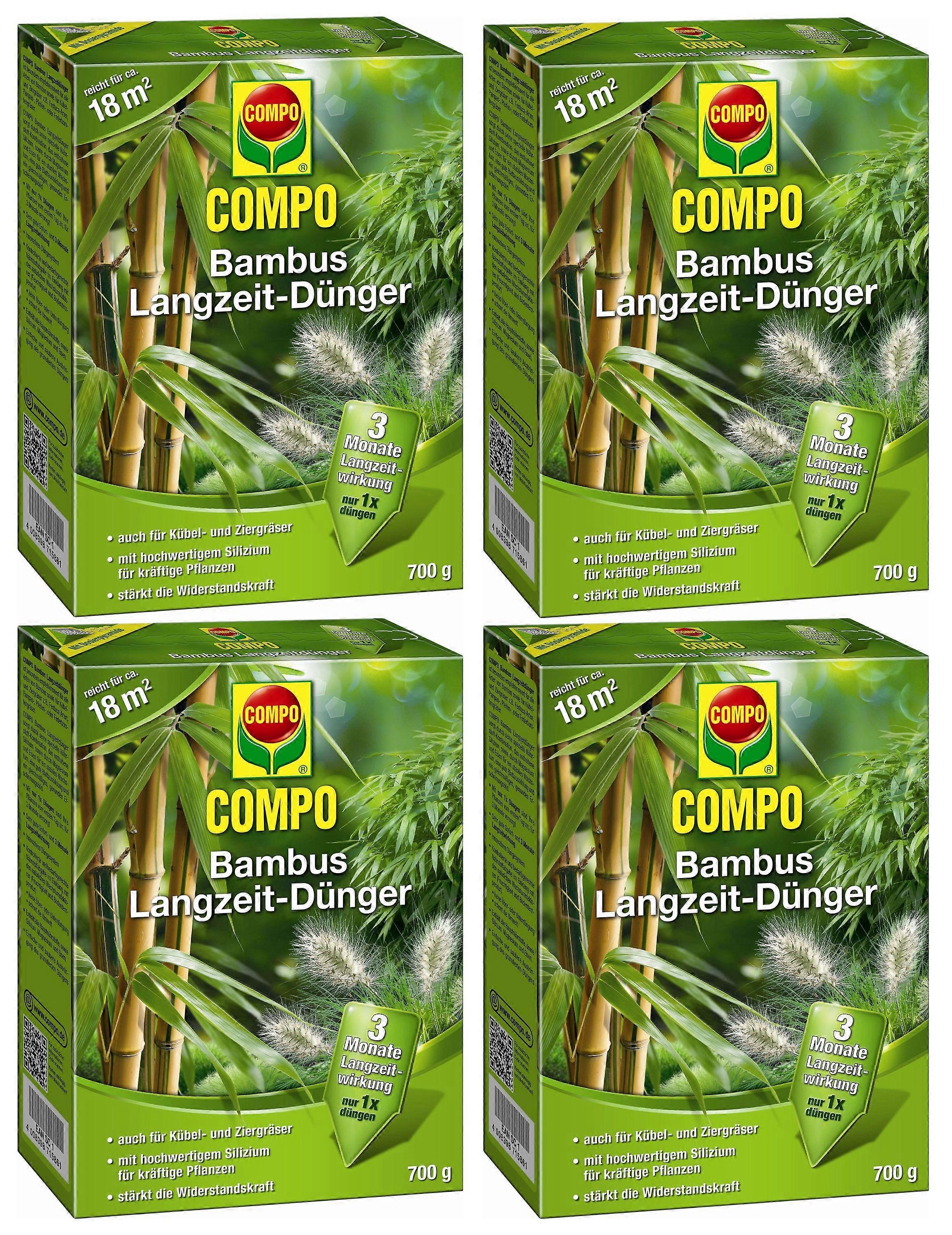 4 x COMPO bamboo long-term fertilizer, 700 g