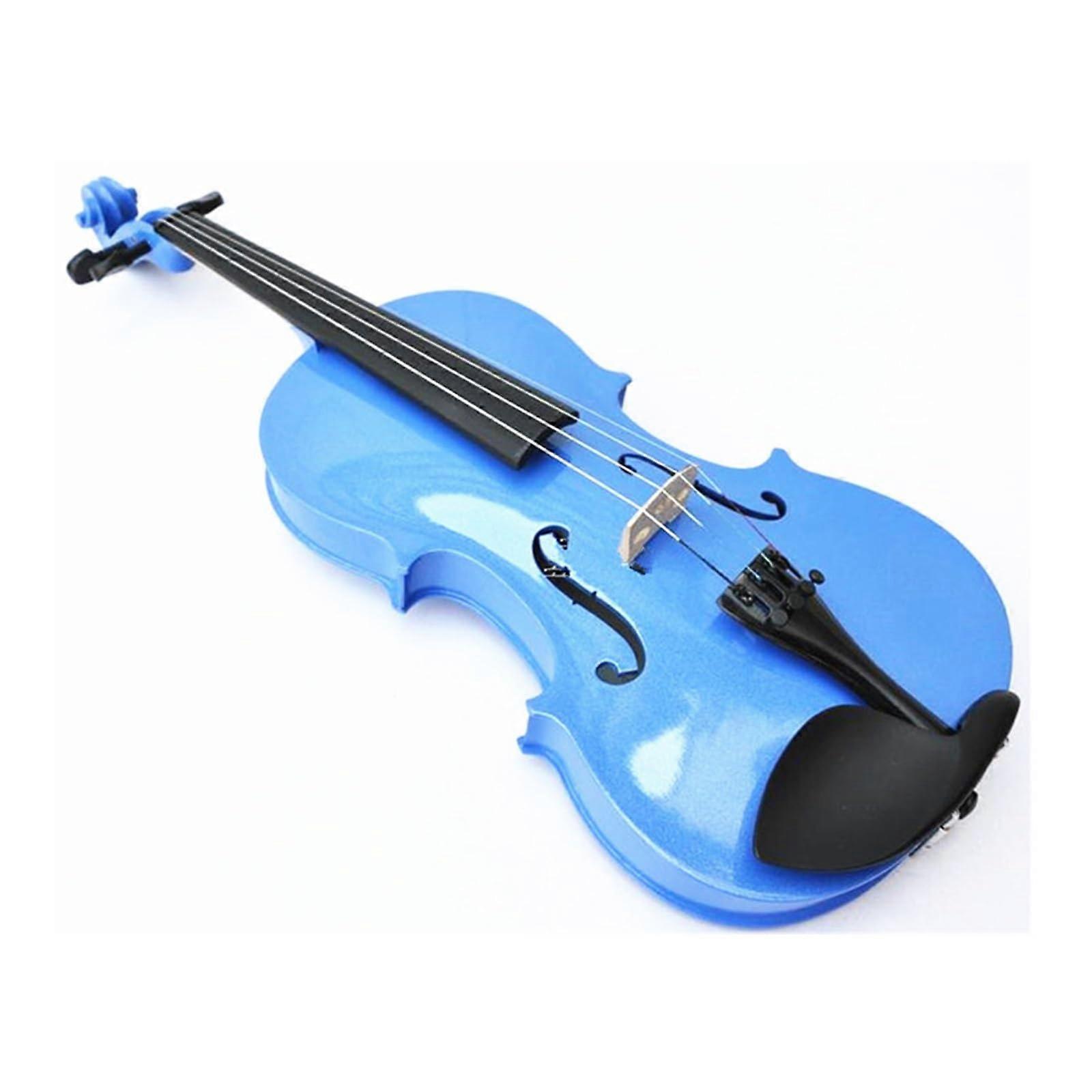 1/4 Violin Starter Kit for Beginners, Handcrafted Maple Student Violin with Warm Tone, Blue
