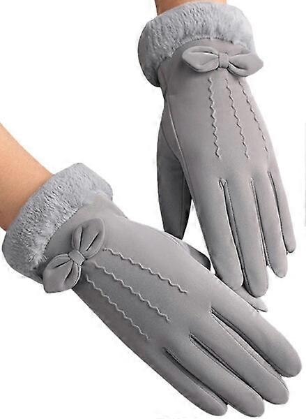 Women's Winter Gloves, 23cm Extended, Gray, Touchscreen Compatible Gloves