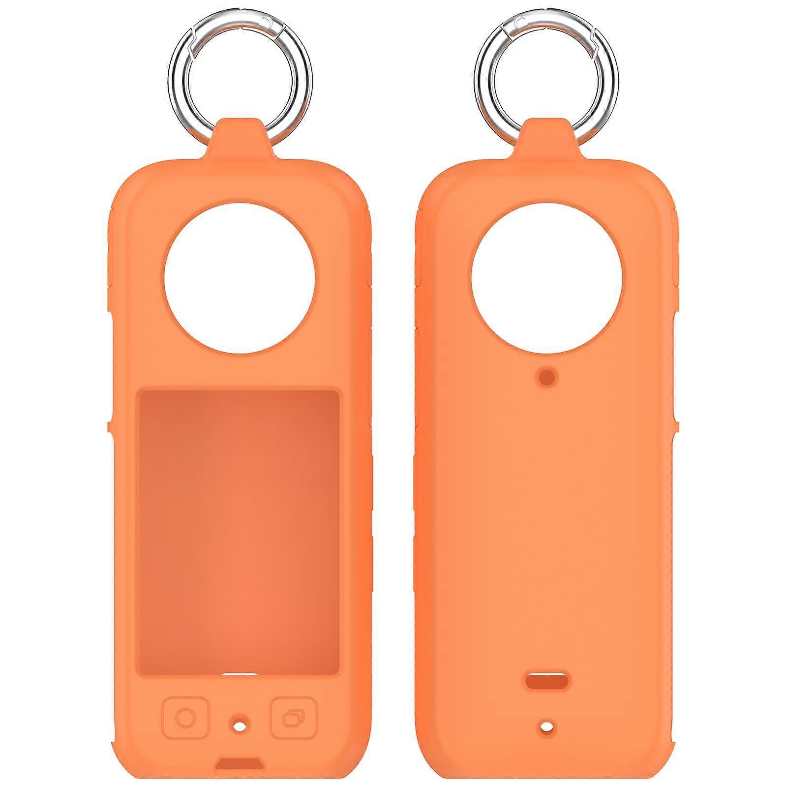 Silicone Protective Case Orange for Insta360 X4, ScratchResistant Camera Cover with Precise Fit and Full Access