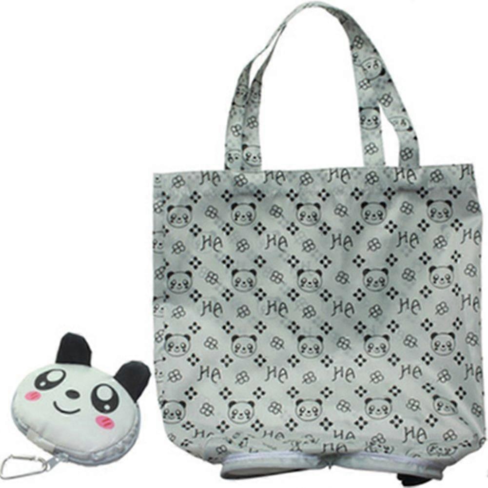 Reusable Foldable Shopping Bag with Pouch, Eco Friendly Waterproof Polyester Shoulder Tote Black