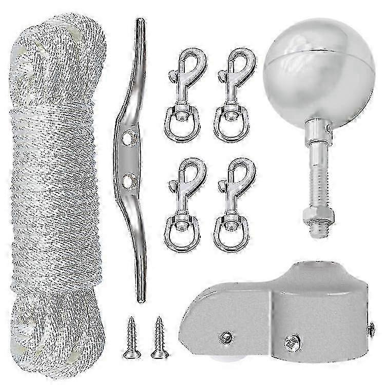 Replacement Flagpole Hardware Kit for Aluminum Alloy Pole with Snap Clips