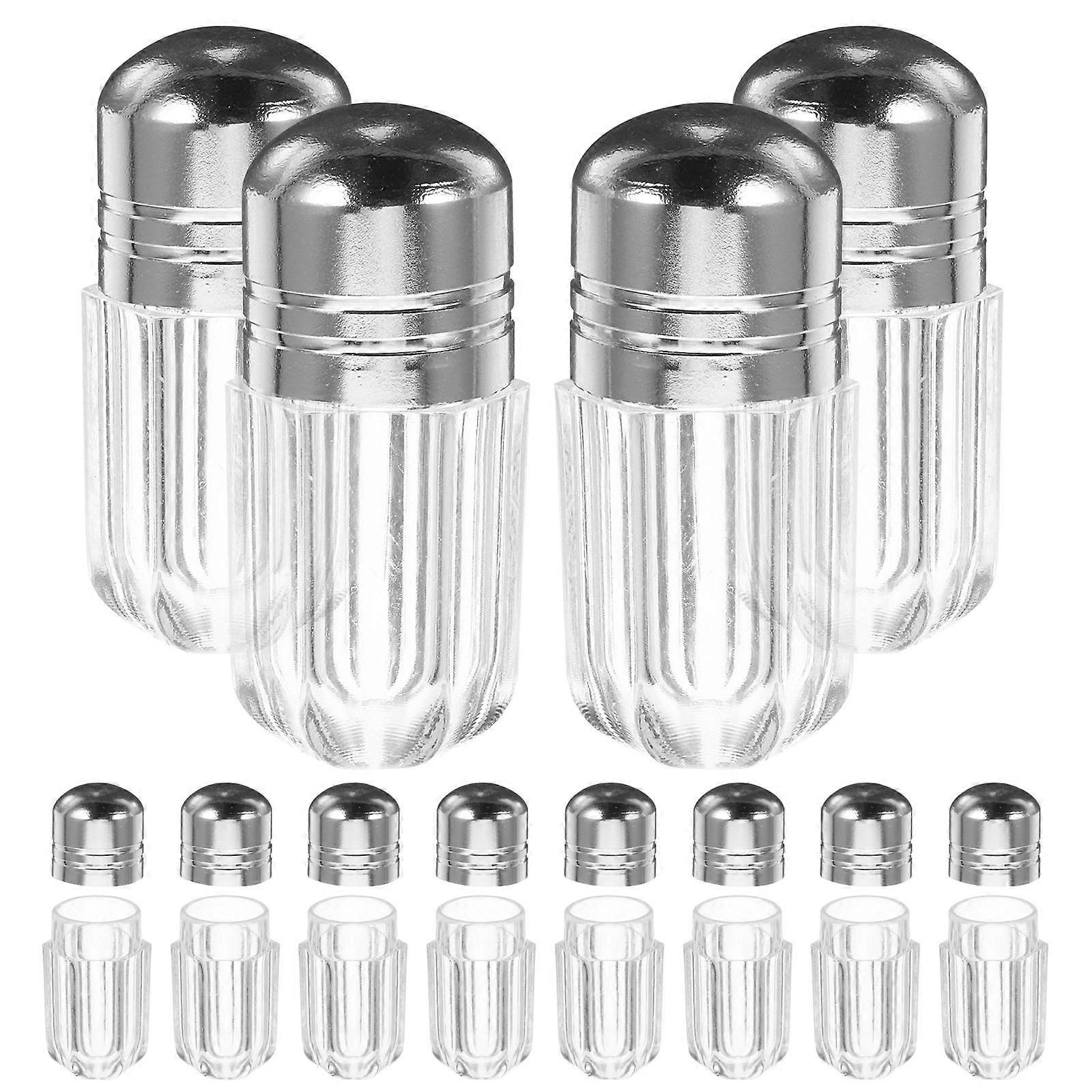 Plastic Capsule Bottle Pill Container Bottles for Storage Use 20Pcs Silver