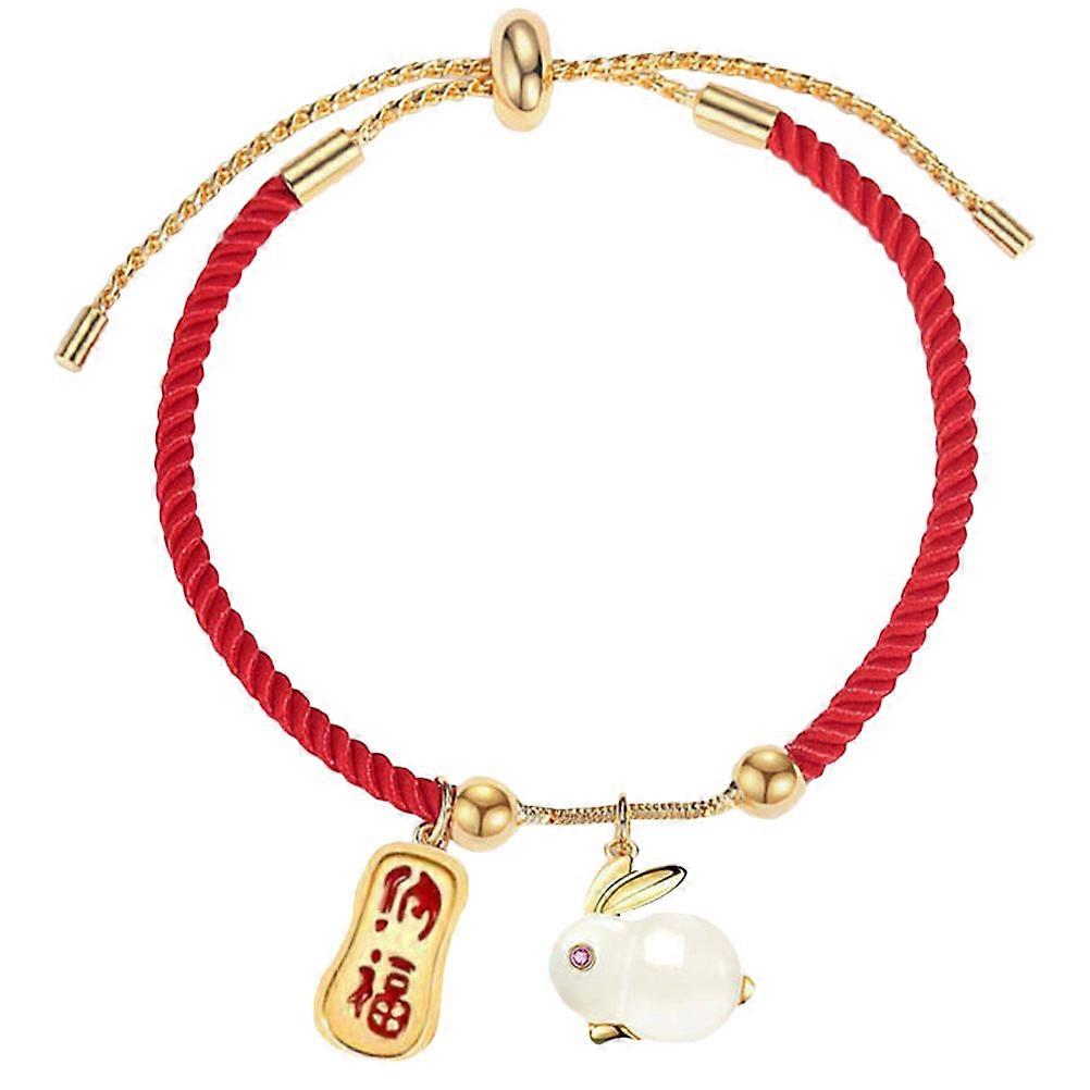 Adjustable Red Bracelet for Decoration Zodiac Rabbit String Bracelet