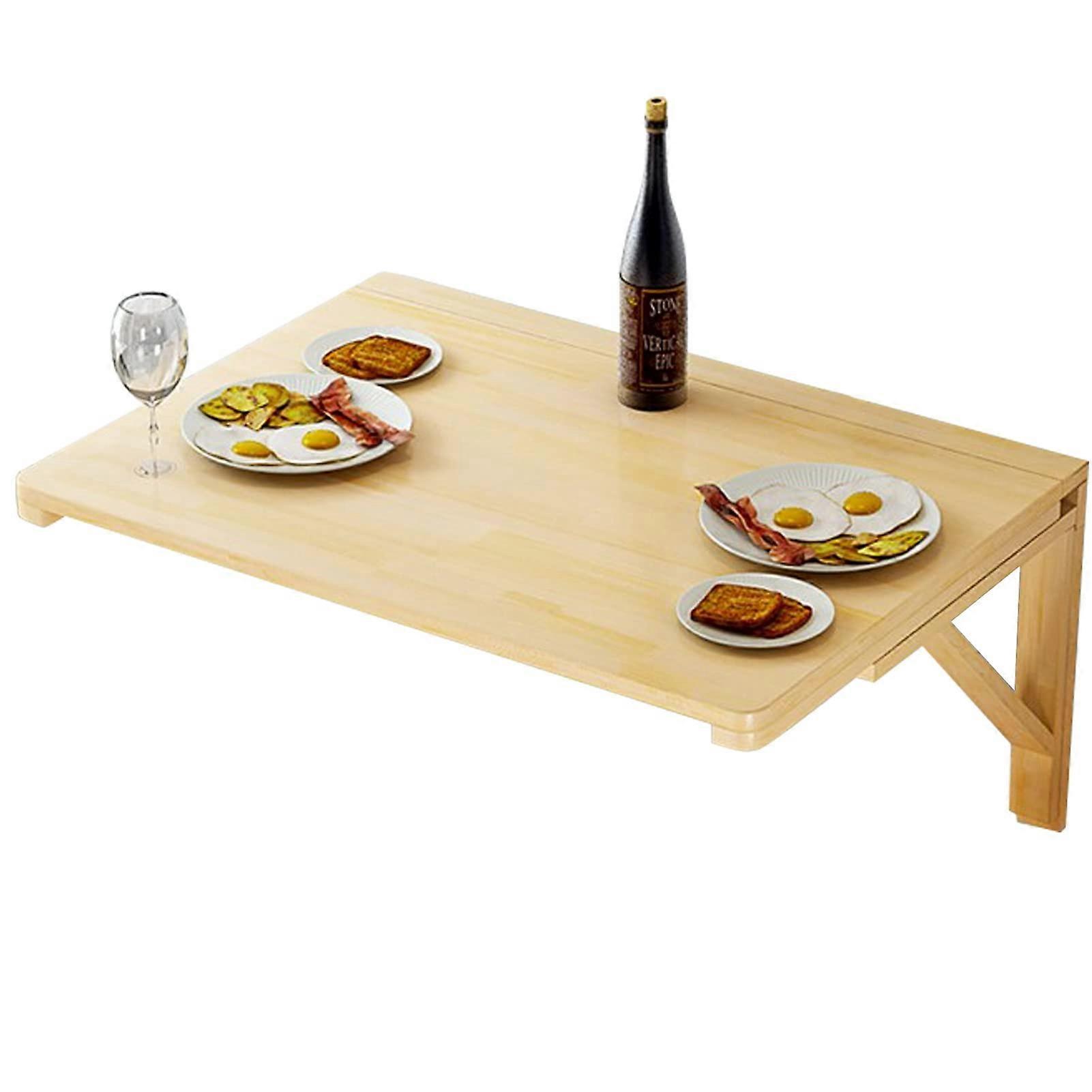Wall Mounted Folding Drop Leaf Table, SpaceSaving Wood Desk for Small Spaces, 90x40cm