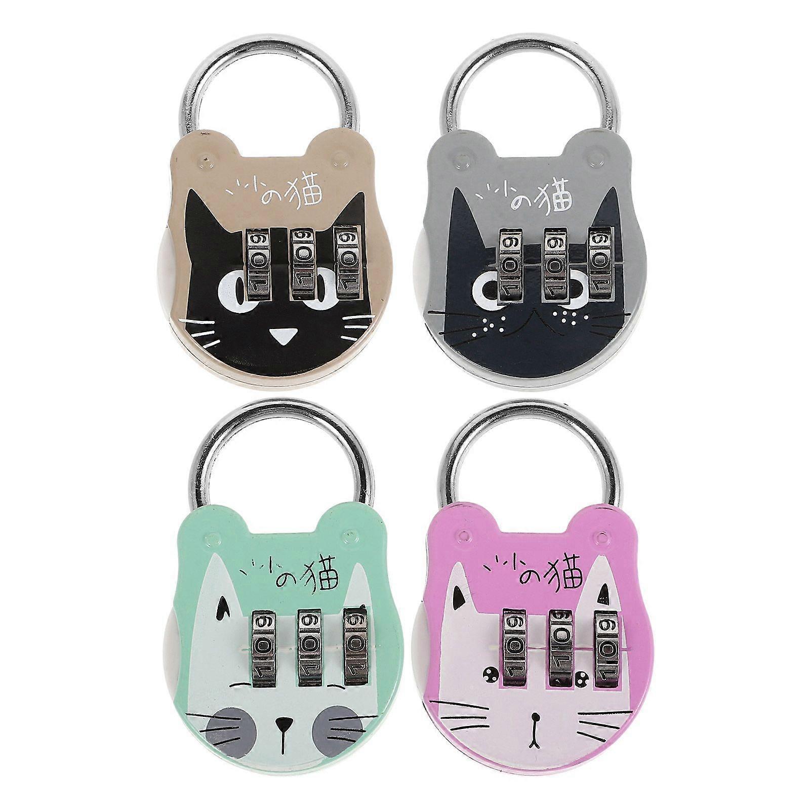 4Pcs Locker Locks Convenient Padlocks Multi-function Combination Locks Home Accessory