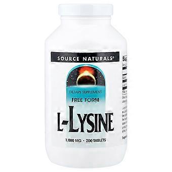 Source Naturals, L-Lysine, 1,000 mg, 200 Tablets