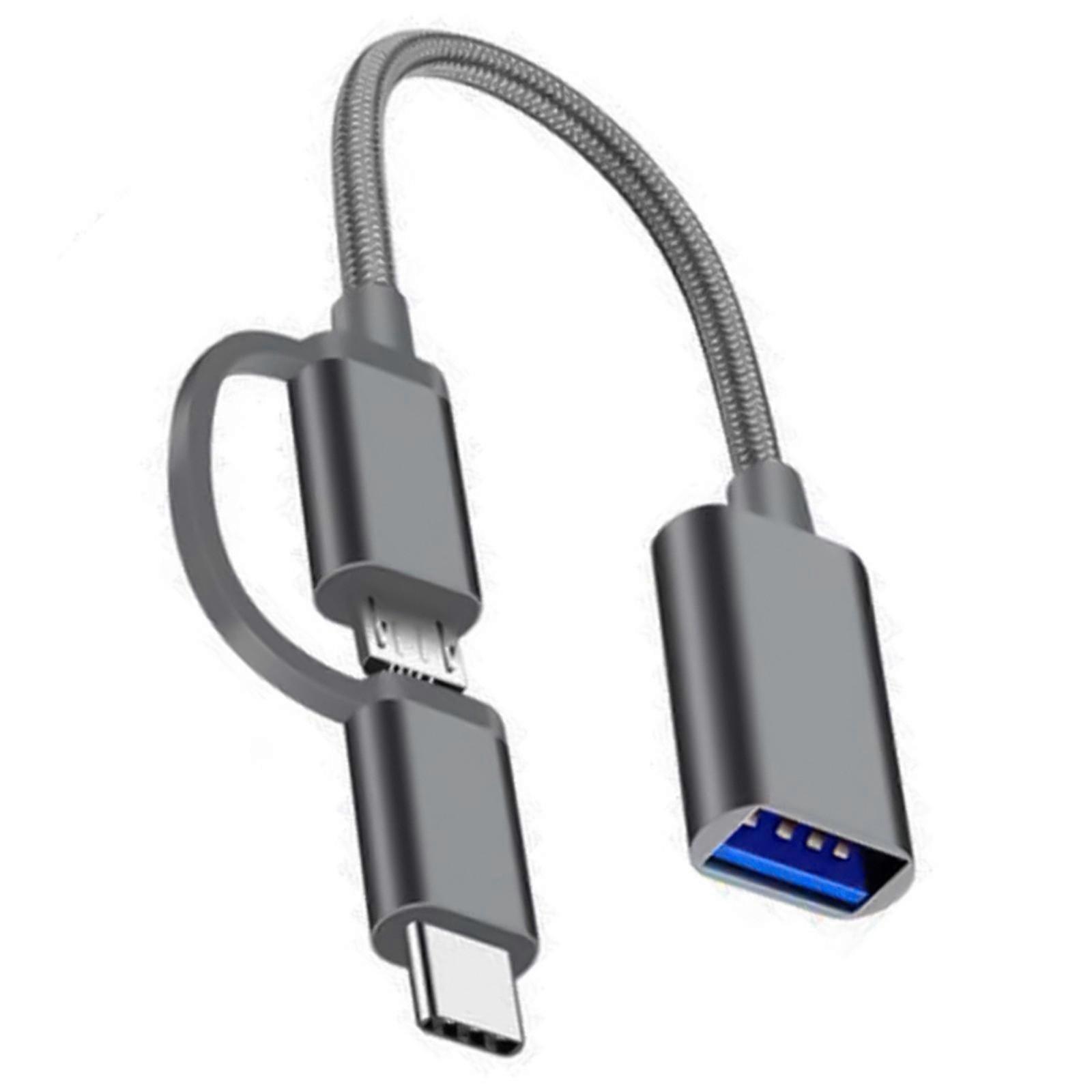 2Interface USB C/ USB to USB OTG Adapter Cable Compatible for Mouse Gamepad Tablets PC Type C OTG USB Cable
