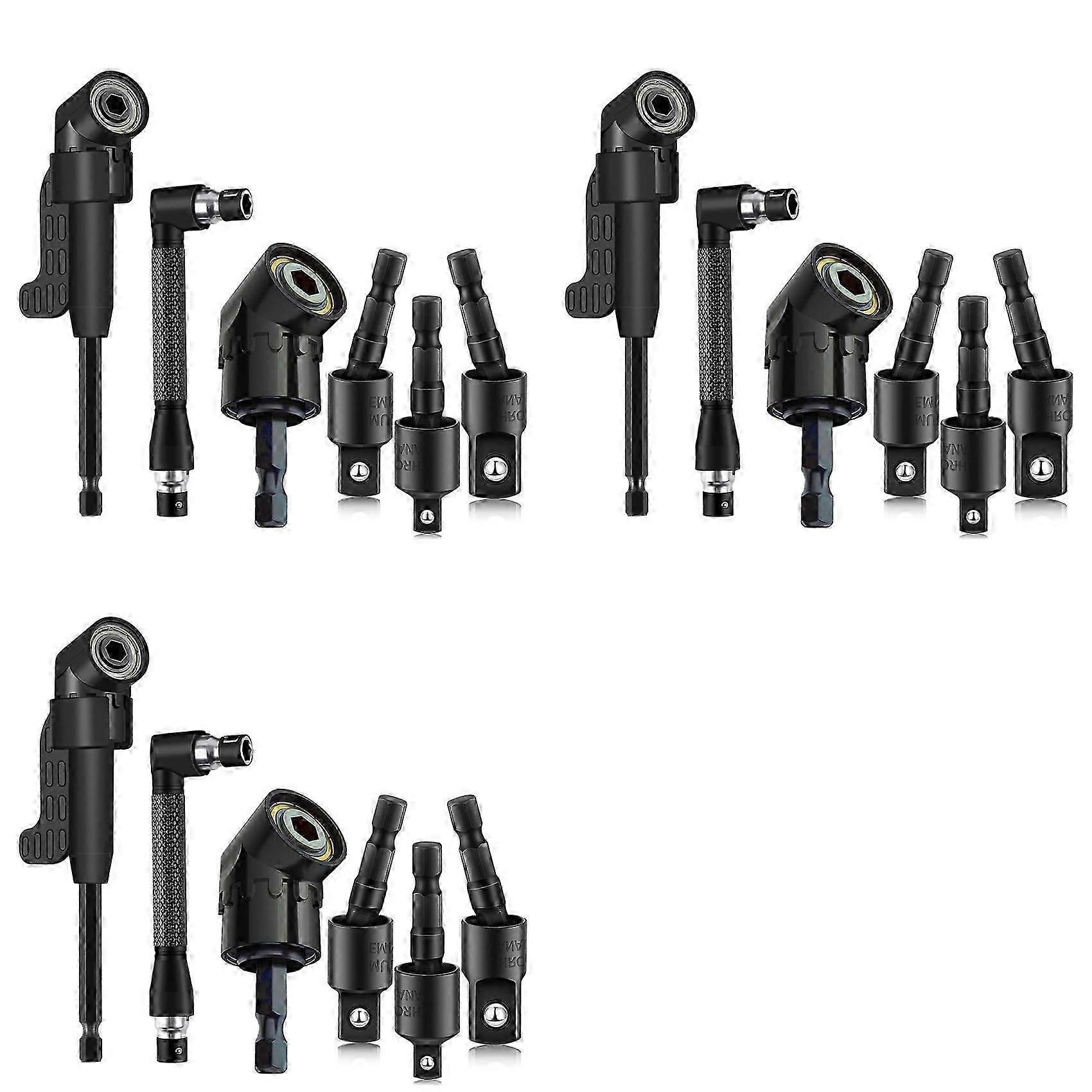 18Pcs Right Angle Drill Attachment Set with 105 Angle Drill Adapter and Impact Grade Socket Adapter