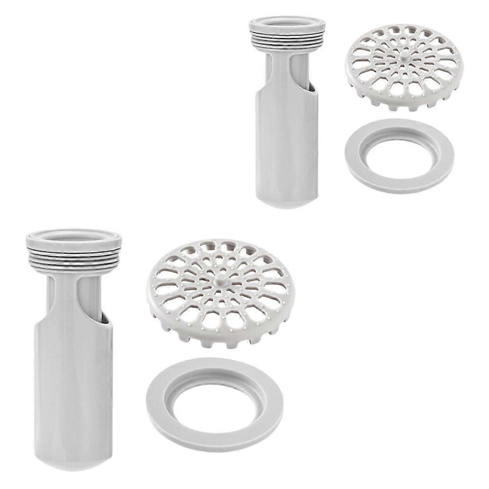 Bathroom Floor Drain Strainer Deodorization Cover for Kitchen 2Pcs Grey