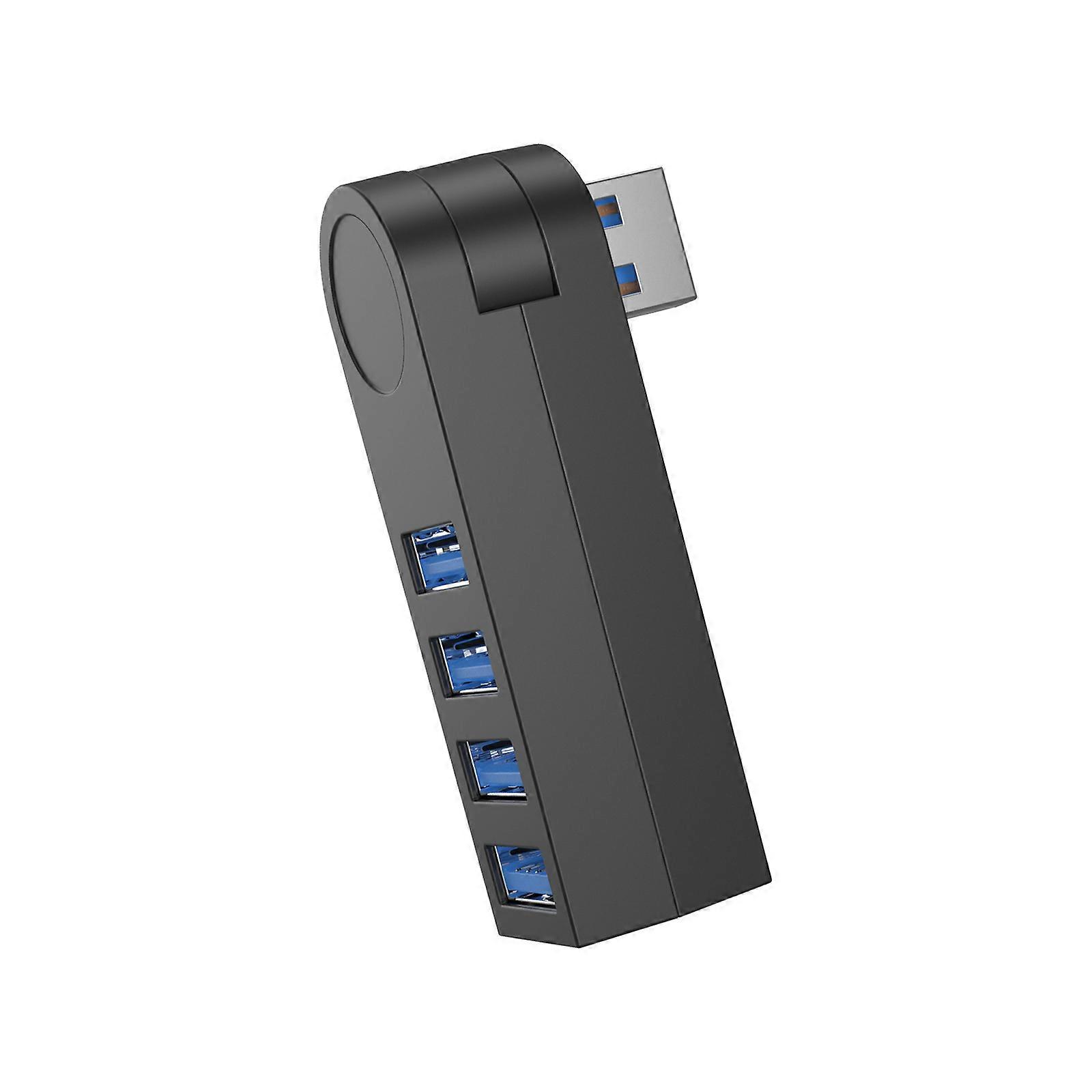 Space Saving Rotatable USB Split Adapter 4 Slots Plugs Play Docking Station For Workstations and Gaming Setups Multicolor