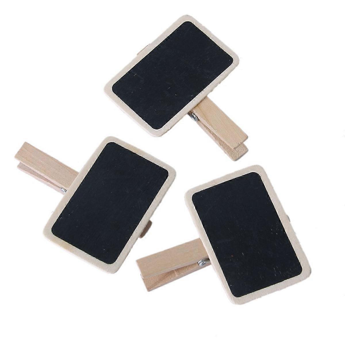 Wooden Clip Mini Rectangular Blackboard for Message Use 10Pcs
