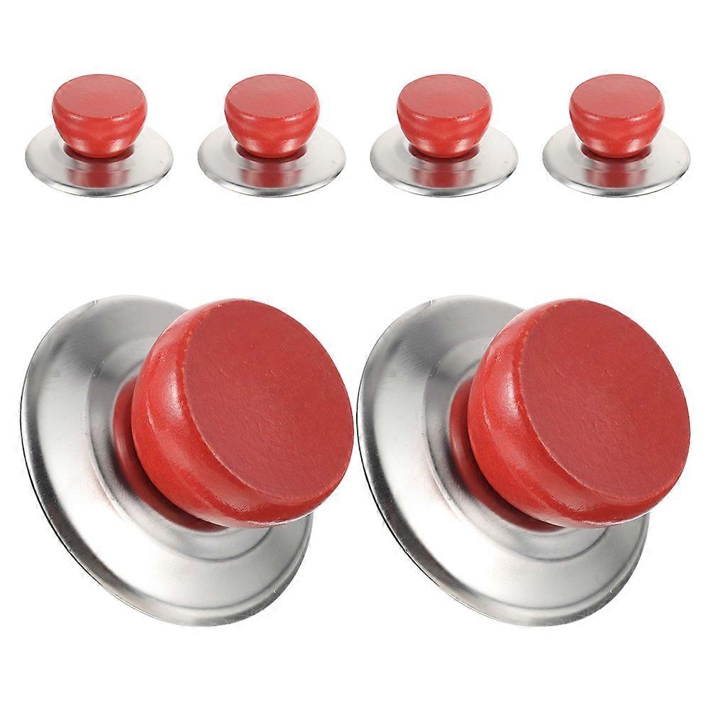 6Sets Universal Pot Lid Replacement Knob for Kitchen Cookware Brown Handle