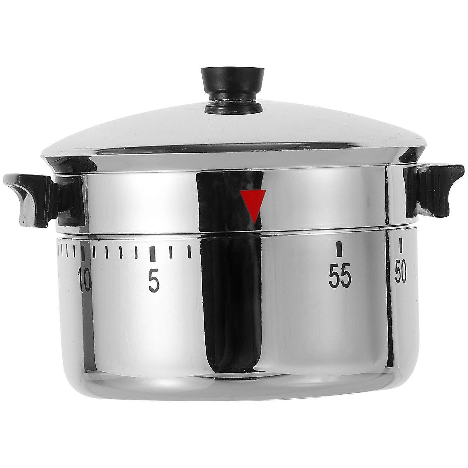 Kitchen Cooking Timer Novelty Pressure Cooker Shaped Mechanical Timer Countdown Timer Silver