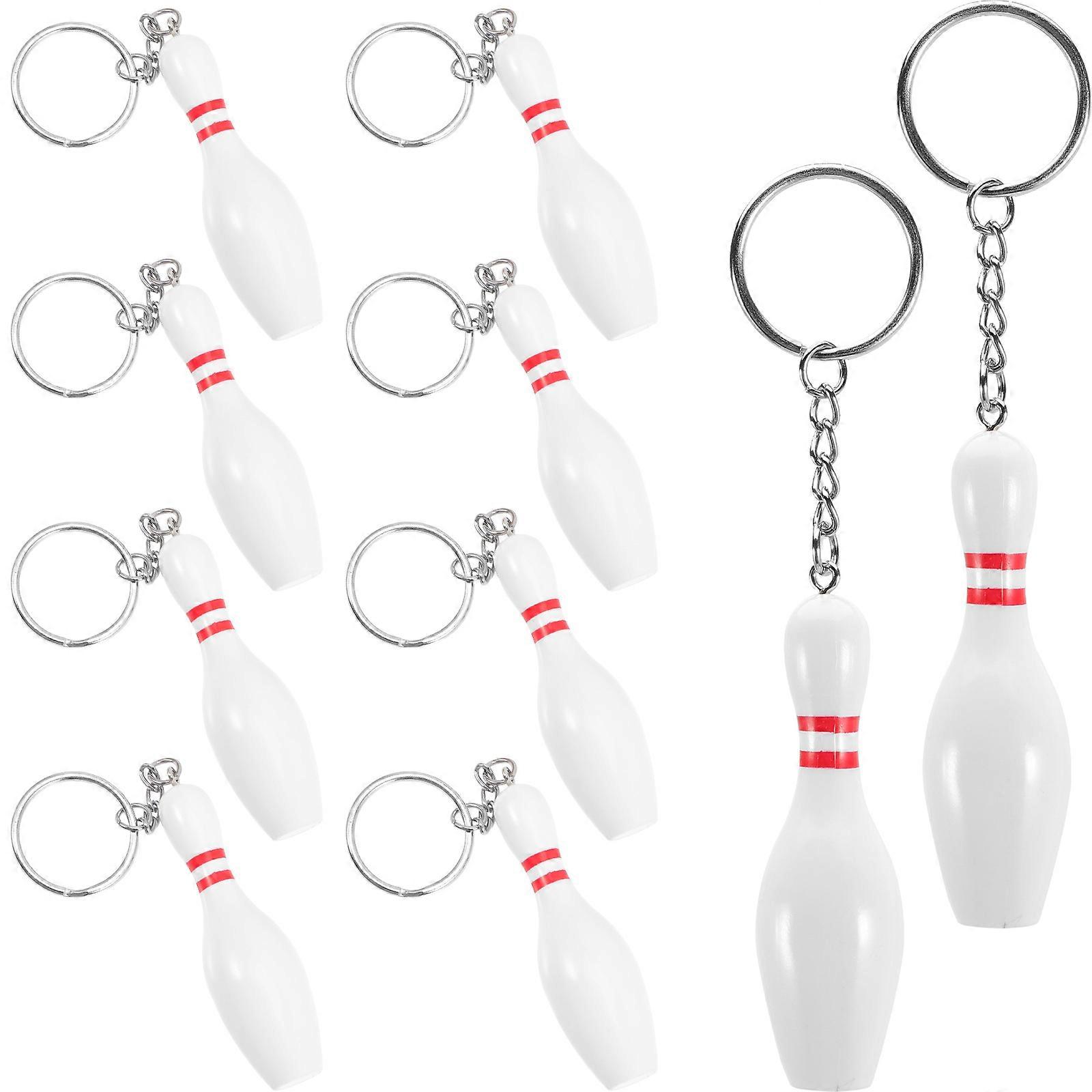 Mini Bowling Keychains Hanging Creative Bowling Shape Keychains 10Pcs