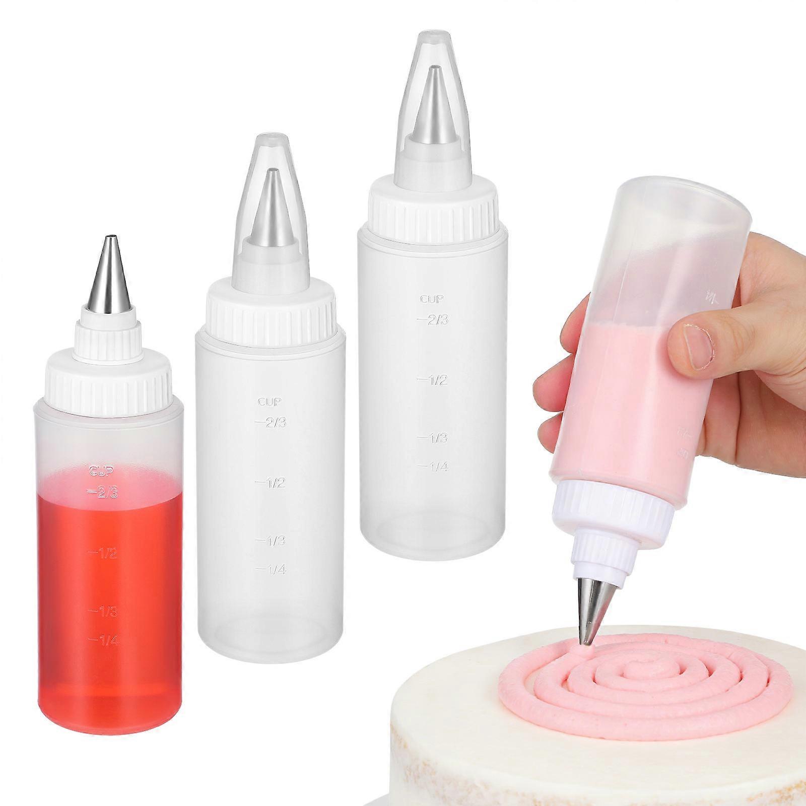 4Pcs Household Squeeze Bottles Multi-function Icing Bottles Transparent Dispensing Bottles