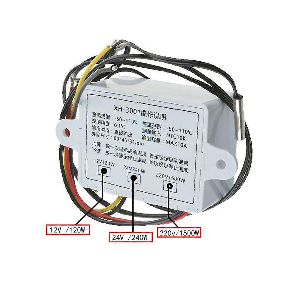 Digital Temperature Controller Switch Waterproof Microcomputer Temperature Control Device 12V 120W