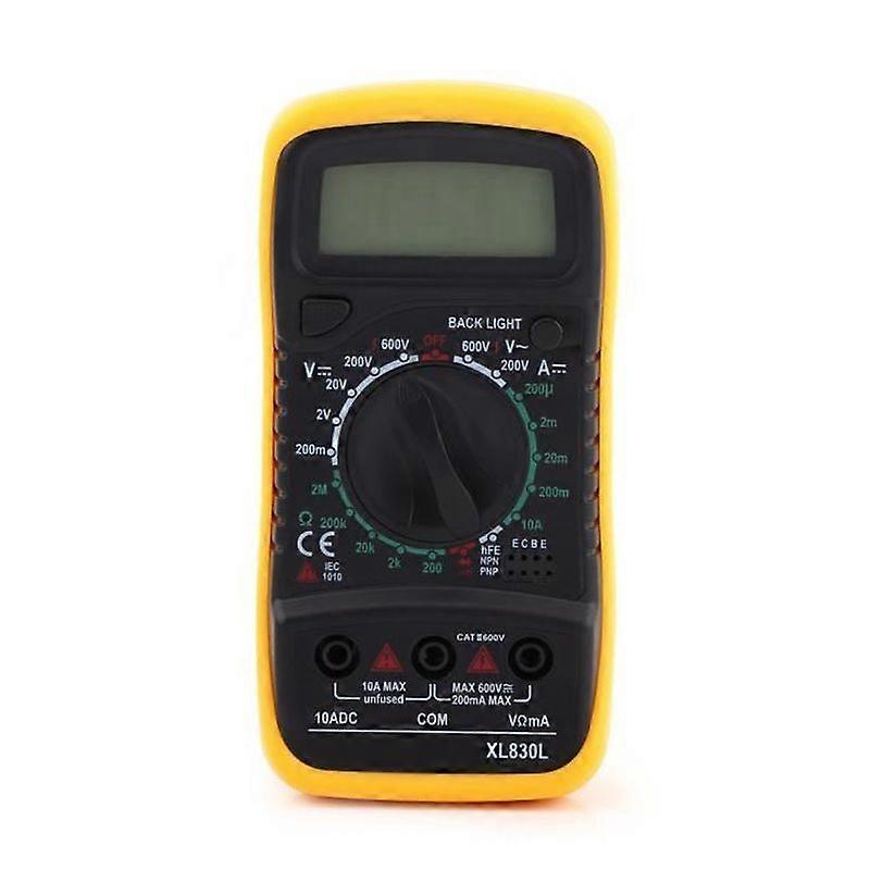 Yellow Digital Multimeter XL830L Voltmeter Ammeter Ohmmeter Tester ABI