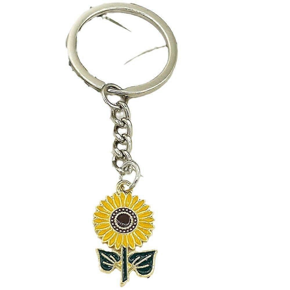 keychain small fresh sunflower pendant keychain