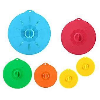 6Pcs Microwave Splatter Cover Reusable Silicone Lid Heat-Resistant Silicone Bowls Cover for Home Kitchen