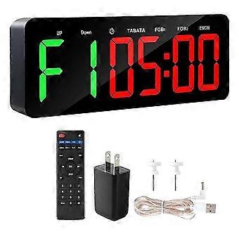 Gym Timer Clock compatible for Tabata/FBG/EMOM - Large Workout Clock compatible for Home Gym with Remote Control, Count Down & Up US Plug