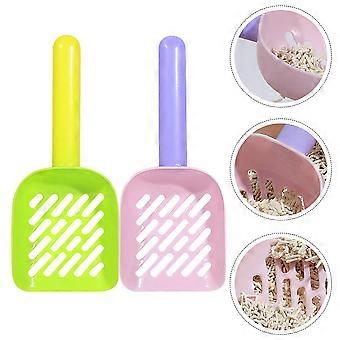 Pet Cleaning Plastic Scoop for Pet Use 2Pcs Cat Litter Random Color