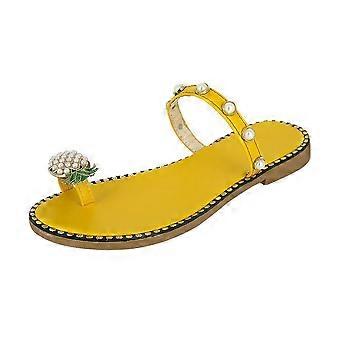 1 Pair Female Flat Sole Shoes Fashionable Thong Sandals Anti-Slip Casual Shoes