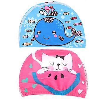 Kids Swim Cap Ear Protection for Swimming Use 2Pcs Cartoon Caps