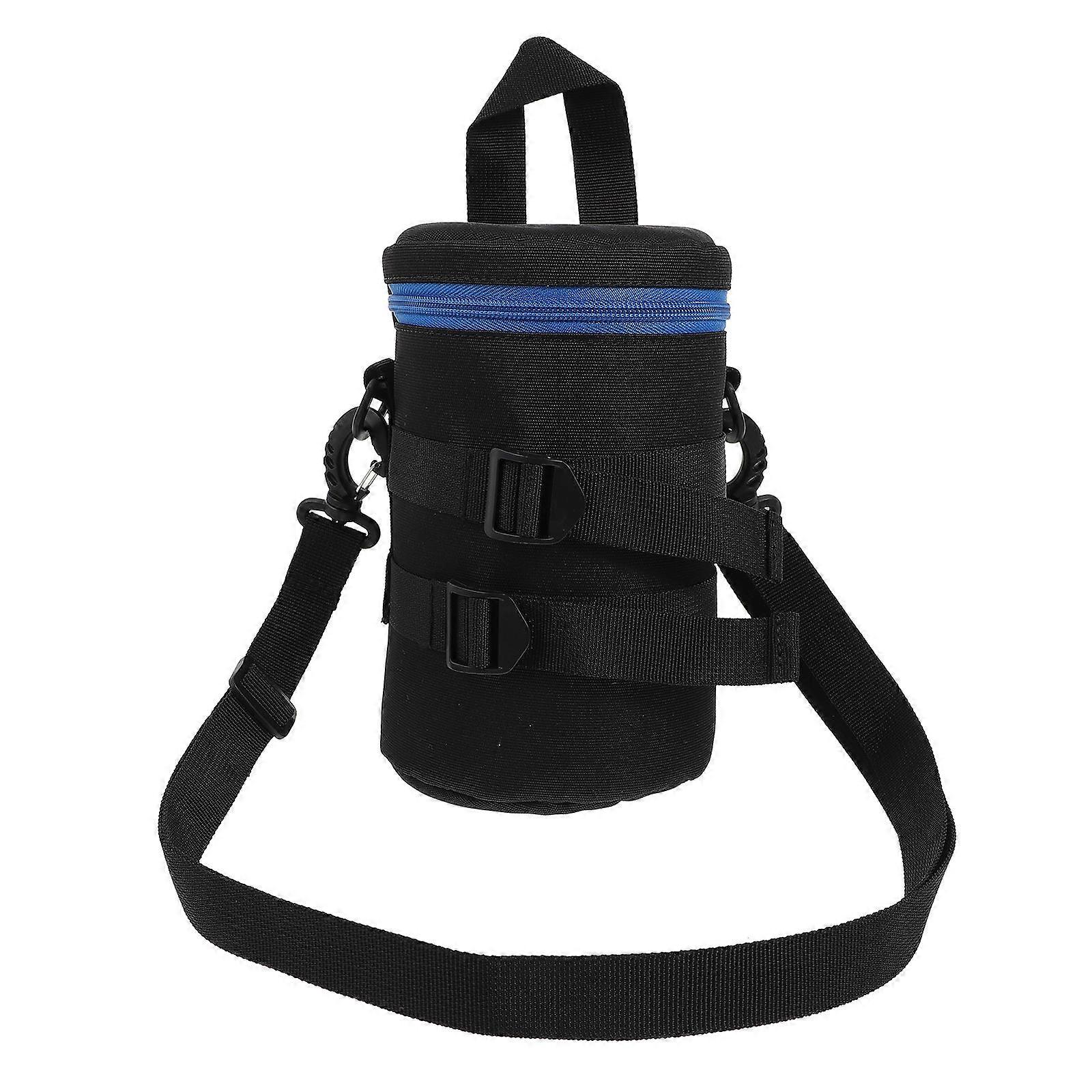 Black Polyester Camera Lens Protective Bag for Shockproof Use 1Pcs