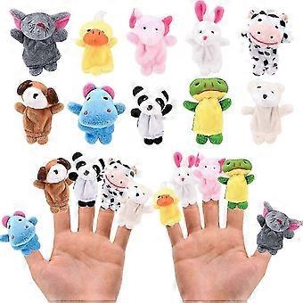 10 Pcs Animal Finger Puppet Cartoon Finger Puppets Set Cute Plush Animal Finger Doll Baby Storytime Props Soft Velvet Doll Hand Puppet Toys