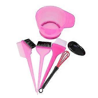 Plastic Hair Coloring Kits, 6Pcs Hair Dyeing Tools - Durable, Safe, Smooth, Suitable compatible with Salon and Home Use (Rosy)