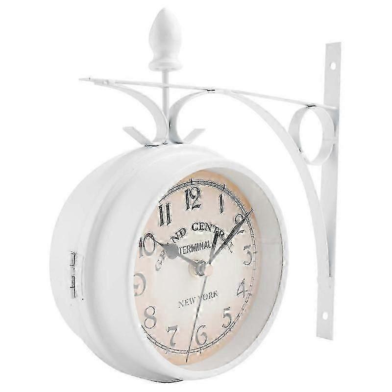 Station style round wall clock double sided 26-27