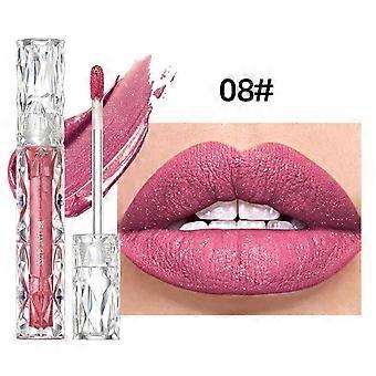 Batom Líquido Glitter, Acabamento Diamond Shimmer Lip Mancha Colorida Altamente Pigmento, Lábio à prova de manchas de longa duração impermeável