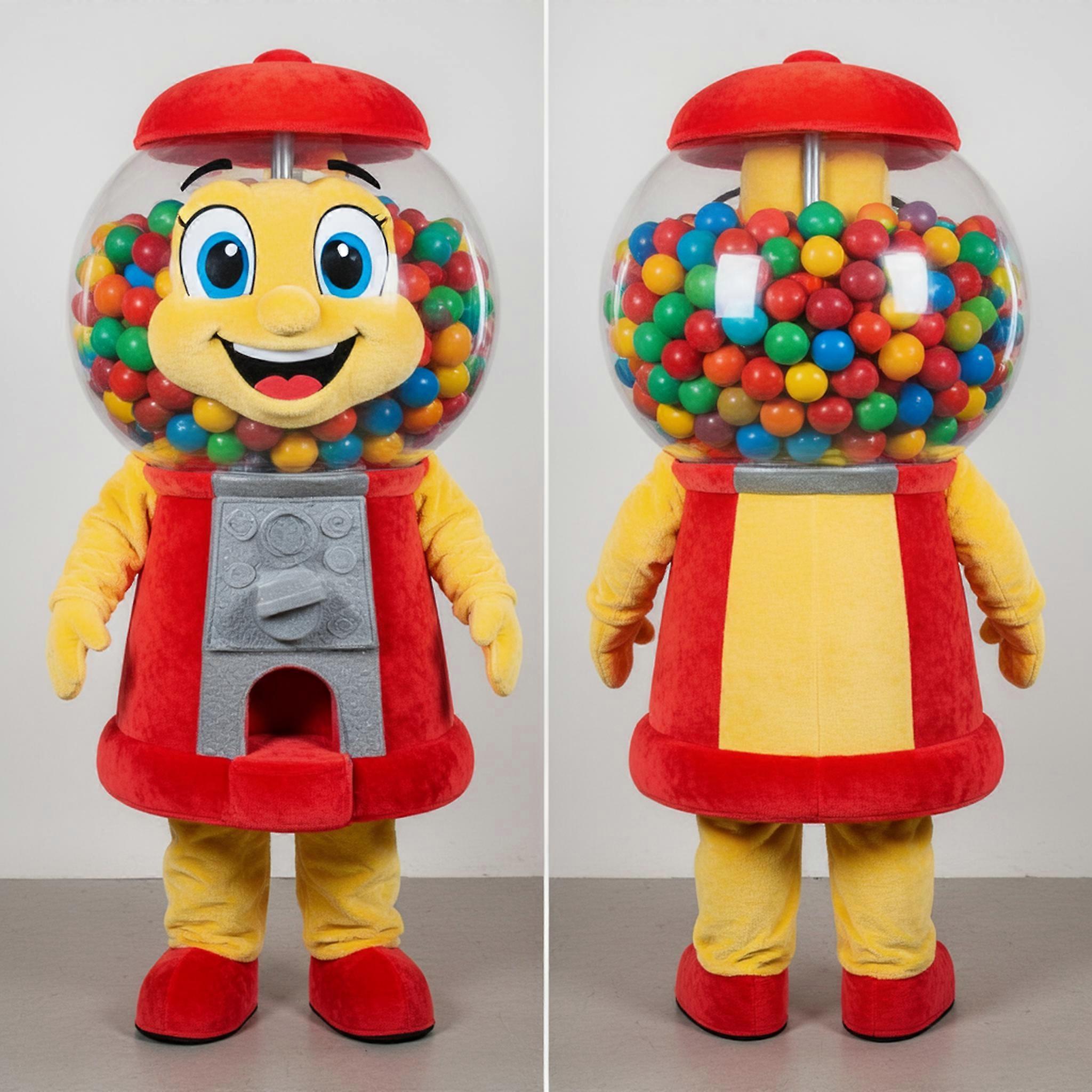 MASTICOT Vibrant Red Rounded Gumball Machine Mascot